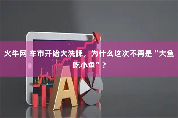 火牛网 车市开始大洗牌，为什么这次不再是“大鱼吃小鱼”？