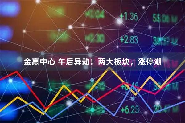 金赢中心 午后异动！两大板块，涨停潮
